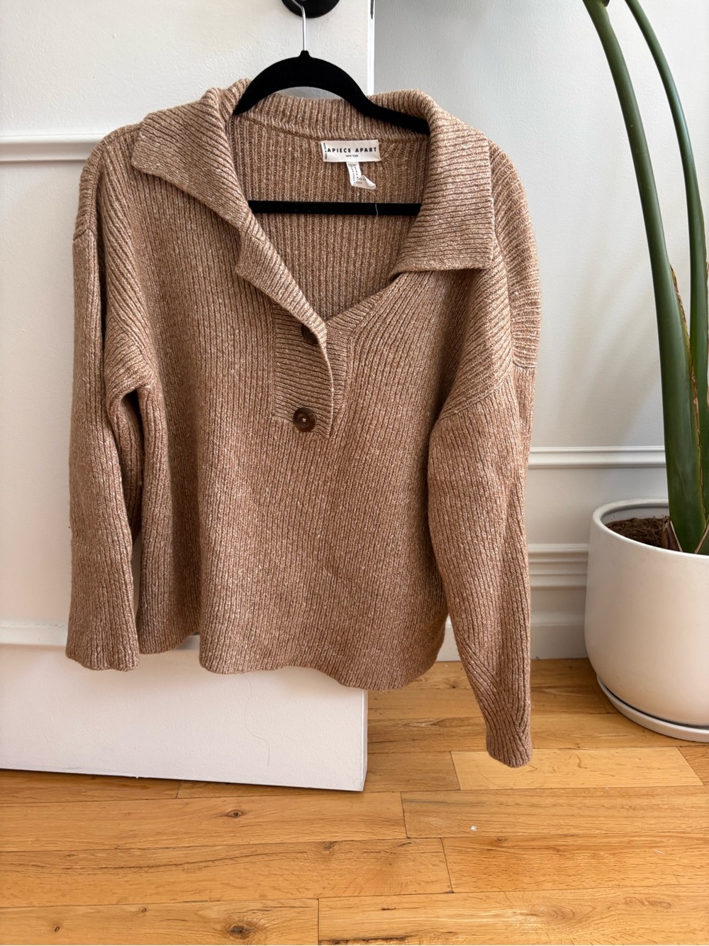 APiece Apart Light Brown Collared Sweater Knit